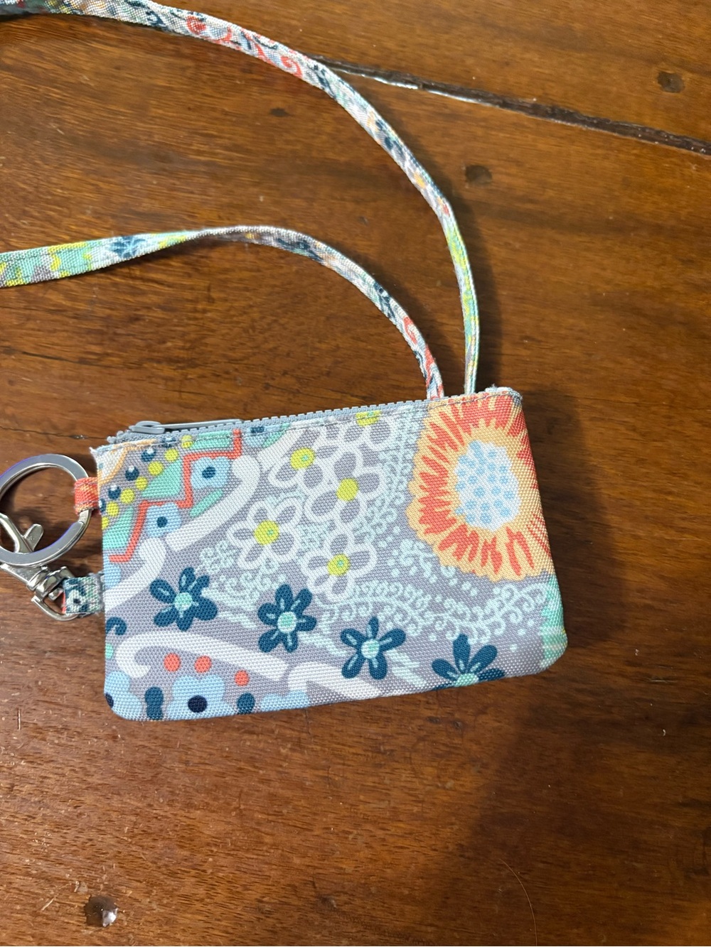 Vera Bradley Floral ID Crossbody Wallet - Light Blue, Yellow, Gray, Navy - Picture 2 of 3